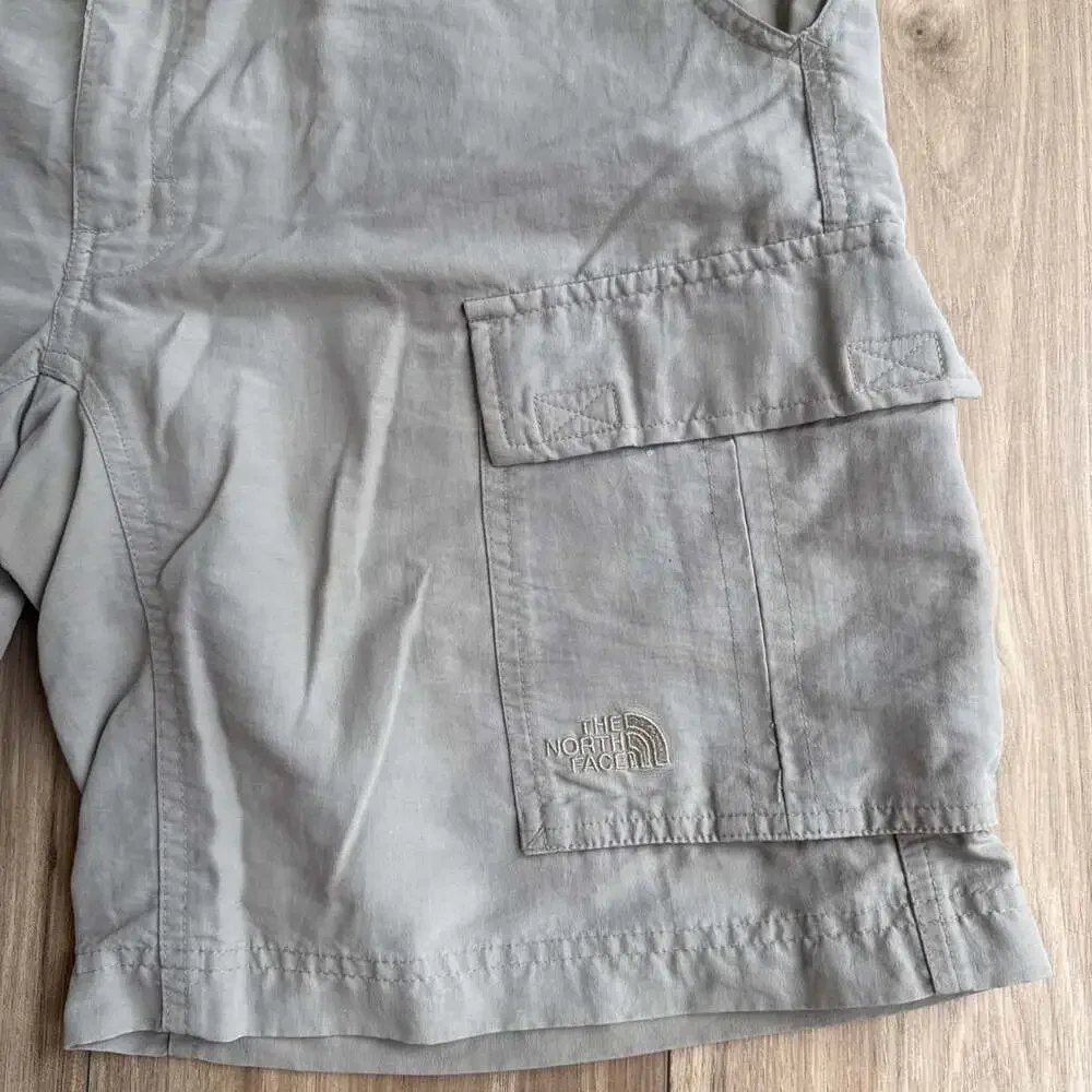North Face Cargo Shorts Men M Khaki Tan Nylon Belted Hiking Outdoors Camp 9”